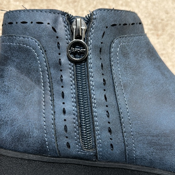 NEW JSport Blue Boots Fleece Lining Double Zipper Size 8 - Picture 4 of 6